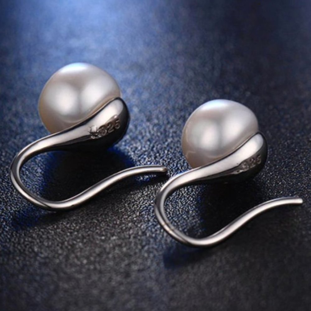 Natural Freshwater Pearl Earrings S925 - Picture 3 of 13